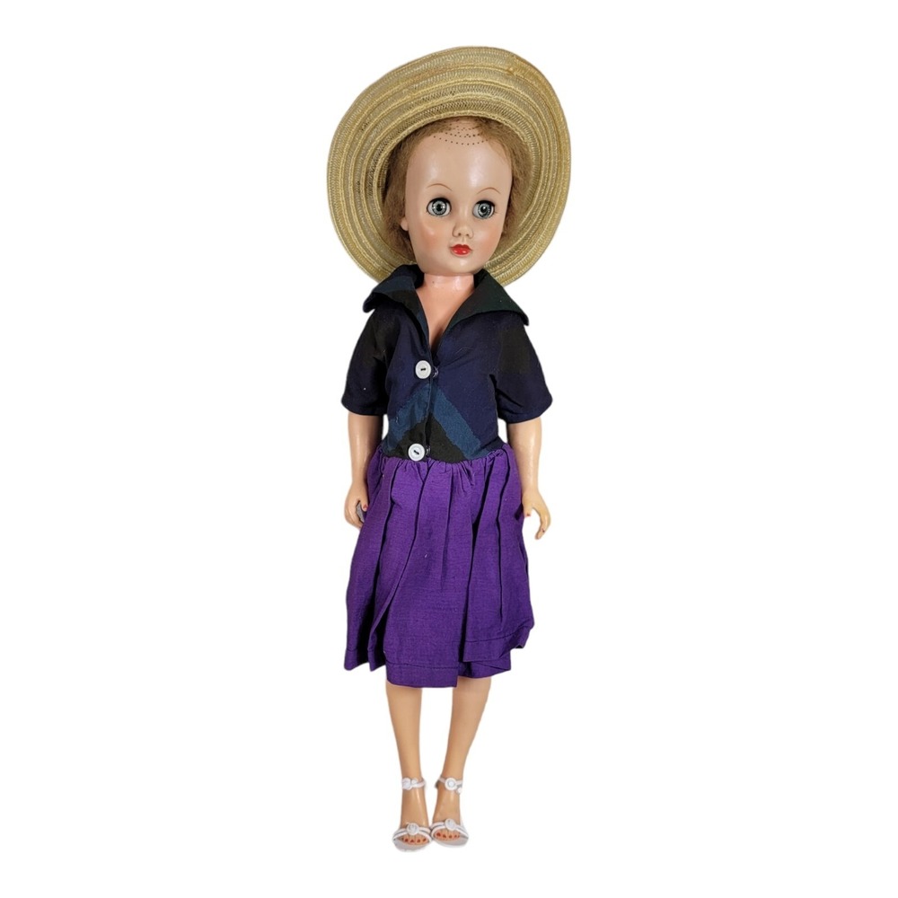 1950's‎ 17" Vinyl Revlon Clone Ideal Doll , Necklace Rooted Hair